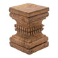 A&B Home 13" x 20" Bundle of 10 Organic Brown Carved Wooden Pillar Stool