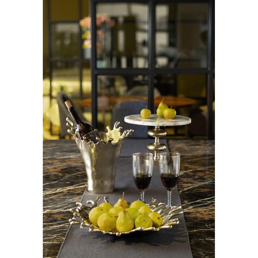 A&B Home 14" x 14" Bundle of 15 Agate Cake Stand With Gold Metal Base