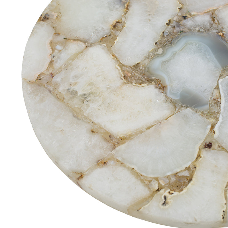 A&B Home 14" x 14" Bundle of 15 Agate Cake Stand With Gold Metal Base