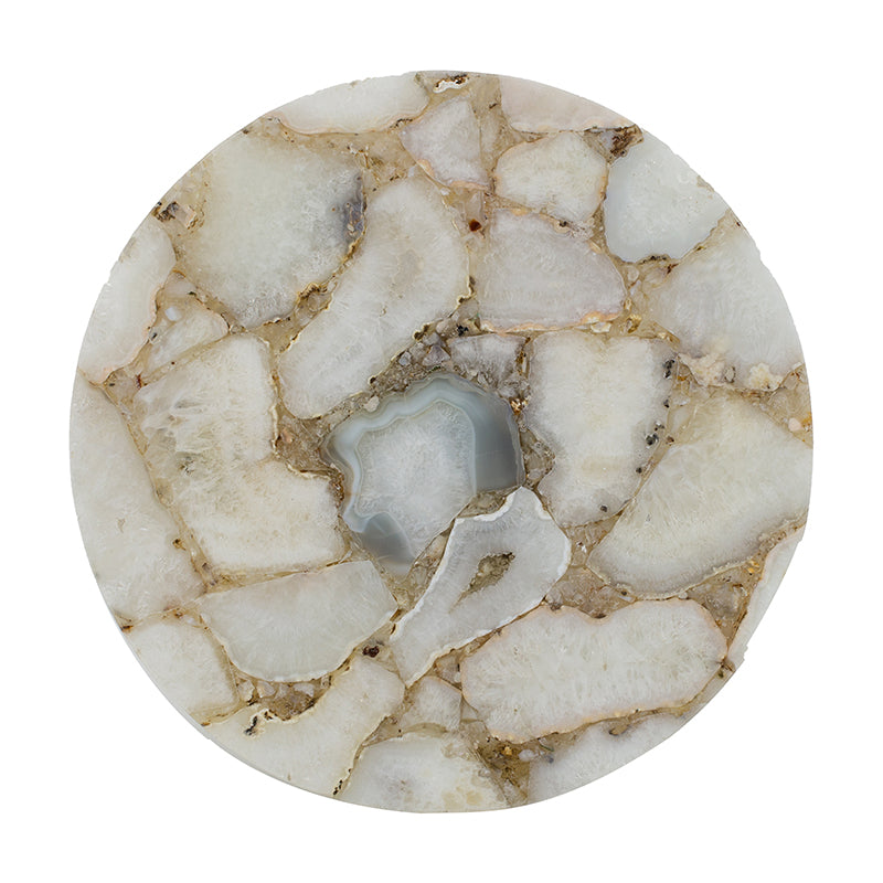 A&B Home 14" x 14" Bundle of 15 Agate Cake Stand With Gold Metal Base