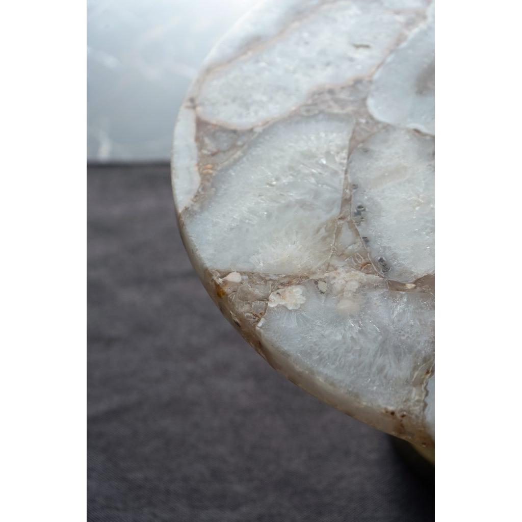 A&B Home 14" x 14" Bundle of 15 Agate Cake Stand With Gold Metal Base