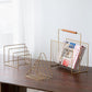 A&B Home 14" x 15" Bundle of 43 U-Shaped Gold Metal Magazine Rack With Wooden Handle