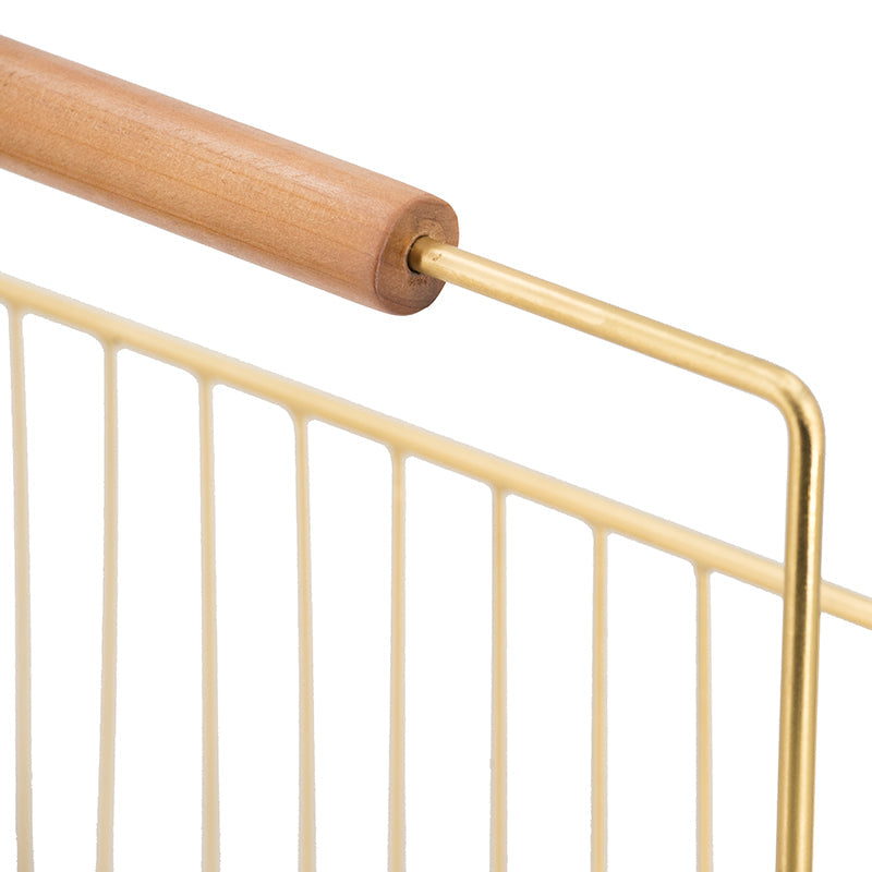 A&B Home 14" x 15" Bundle of 43 U-Shaped Gold Metal Magazine Rack With Wooden Handle