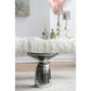 A&B Home 14" x 16" Bundle of 15 Round Polished Silver Tabletop With Glass Side Table