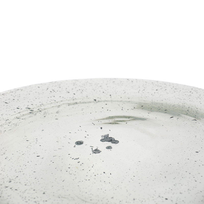 A&B Home 14" x 16" Bundle of 15 Round Polished Silver Tabletop With Glass Side Table