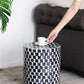 A&B Home 14" x 16" Bundle of 21 Round Black and White Mosaic Design Pedestal Stool