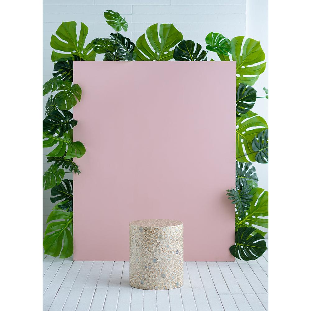 A&B Home 14" x 16" Bundle of 24 Round Cream and Gold Cylindrical Design Pedestal Stool