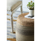 A&B Home 14" x 18" Bundle of 19 Round Wood Rattan Design Pedestal Stool