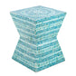 A&B Home 14" x 18" Bundle of 21 Square-Shaped Blue Capiz Pedestal Stool