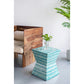 A&B Home 14" x 18" Bundle of 24 Square-Shaped Blue Capiz Pedestal Stool