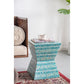 A&B Home 14" x 18" Bundle of 24 Square-Shaped Blue Capiz Pedestal Stool