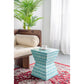 A&B Home 14" x 18" Bundle of 24 Square-Shaped Blue Capiz Pedestal Stool