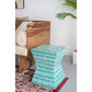 A&B Home 14" x 18" Bundle of 24 Square-Shaped Blue Capiz Pedestal Stool