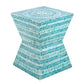 A&B Home 14" x 18" Bundle of 24 Square-Shaped Blue Capiz Pedestal Stool