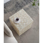 A&B Home 14" x 18" Bundle of 24 Square-Shaped Brass Base Cream Capiz Stool