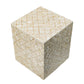 A&B Home 14" x 18" Bundle of 24 Square-Shaped Brass Base Cream Capiz Stool