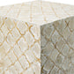 A&B Home 14" x 18" Bundle of 24 Square-Shaped Brass Base Cream Capiz Stool