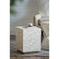 A&B Home 14" x 18" Bundle of 24 Square-Shaped Brass Base Cream Capiz Stool