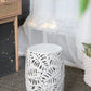 A&B Home 14" x 19" Bundle of 17 Round White Cutout Leaf Pattern Design Pedestal Stool