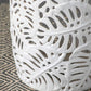 A&B Home 14" x 19" Bundle of 17 Round White Cutout Leaf Pattern Design Pedestal Stool