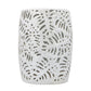 A&B Home 14" x 19" Bundle of 17 Round White Cutout Leaf Pattern Design Pedestal Stool