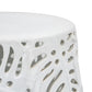 A&B Home 14" x 19" Bundle of 17 Round White Cutout Leaf Pattern Design Pedestal Stool