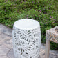 A&B Home 14" x 19" Bundle of 17 Round White Cutout Leaf Pattern Design Pedestal Stool