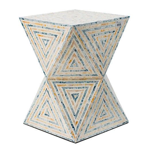 A&B Home 14" x 20" Bundle of 21 Hourglass Multicolored Triangle Design Pedestal Stool
