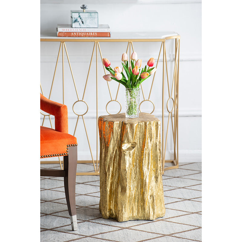 A&B Home 14" x 20" Bundle of 23 Golden Tree Trunk Stool