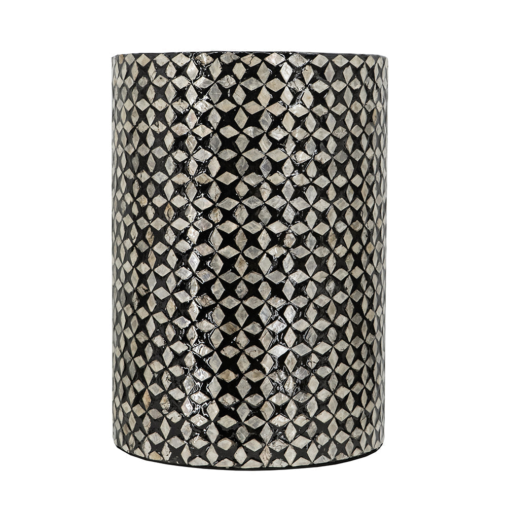 A&B Home 14" x 20" Bundle of 24 Circular Black and Silver Patterned Stool