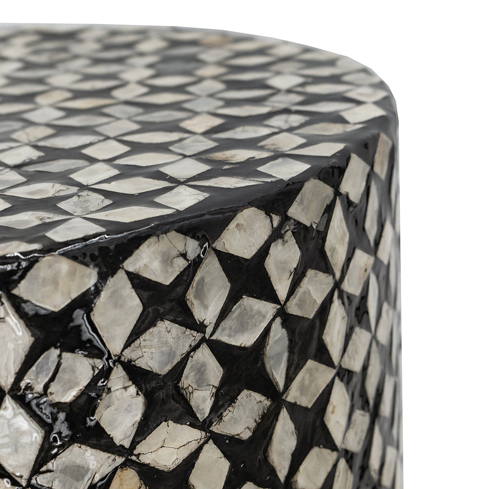 A&B Home 14" x 20" Bundle of 24 Circular Black and Silver Patterned Stool