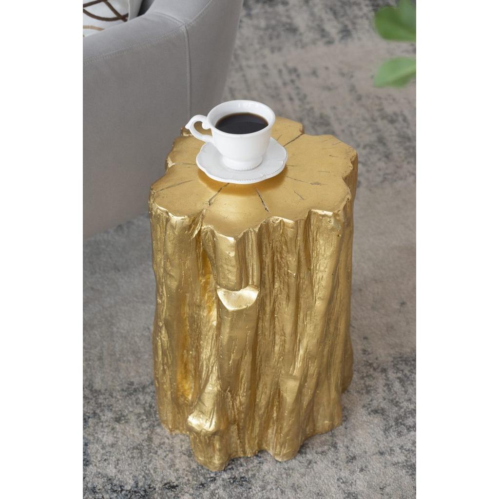 A&B Home 14" x 20" Golden Tree Trunk Stool - Thumbnail 4