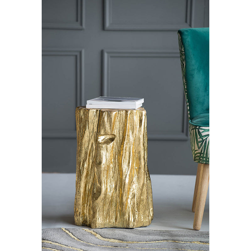A&B Home 14" x 20" Golden Tree Trunk Stool - Thumbnail 2