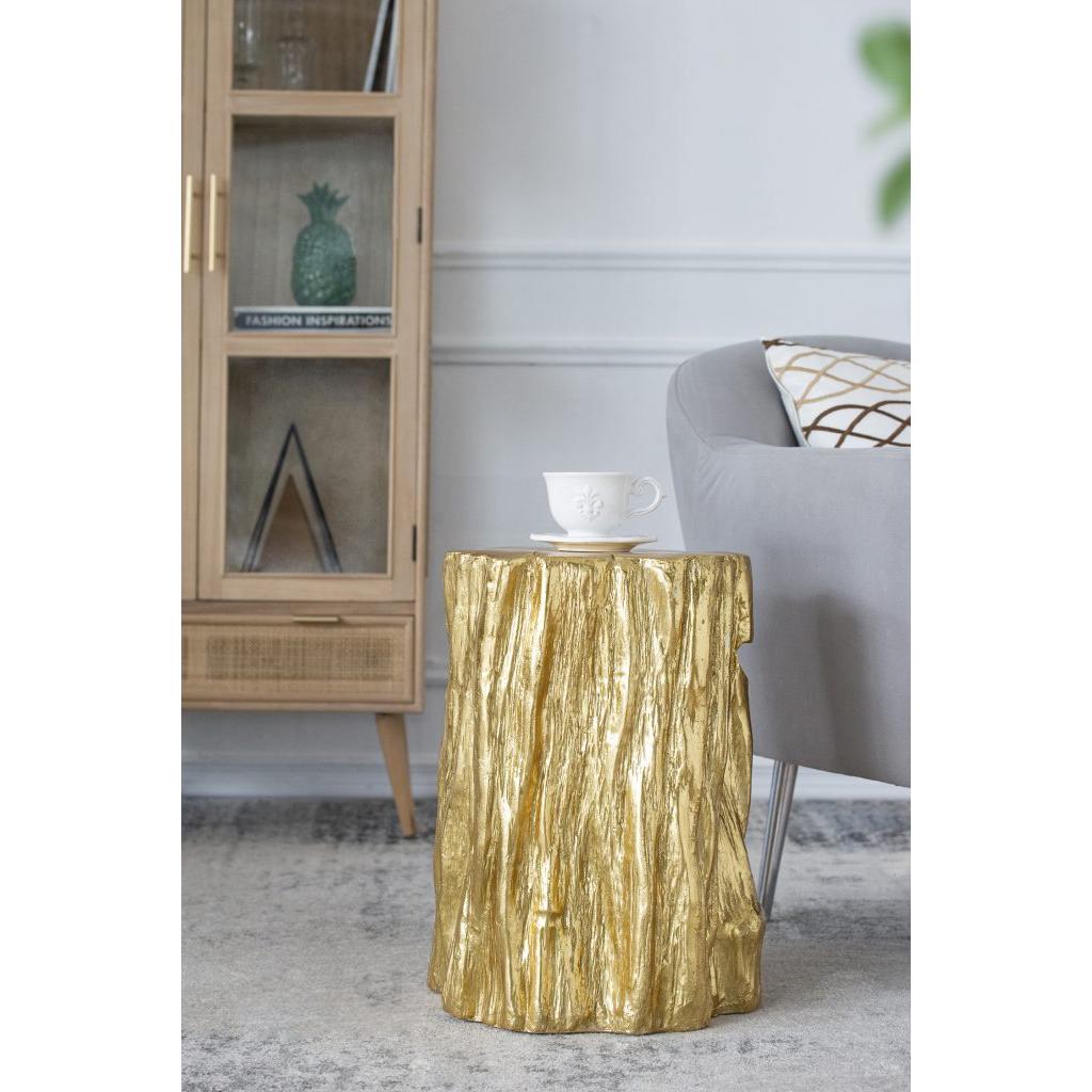 A&B Home 14" x 20" Golden Tree Trunk Stool - Thumbnail 5