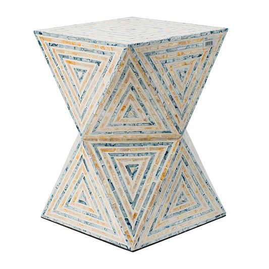 A&B Home 14" x 20" Bundle of 24 Hourglass Multicolored Triangle Design Pedestal Stool