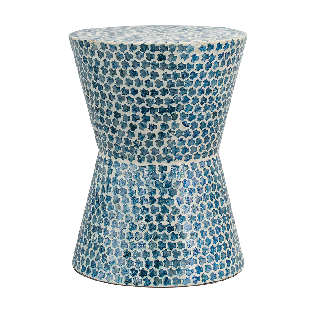 A&B Home 14" x 20" Bundle of 24 Round Blue and White Cylindrical Design Pedestal Stool