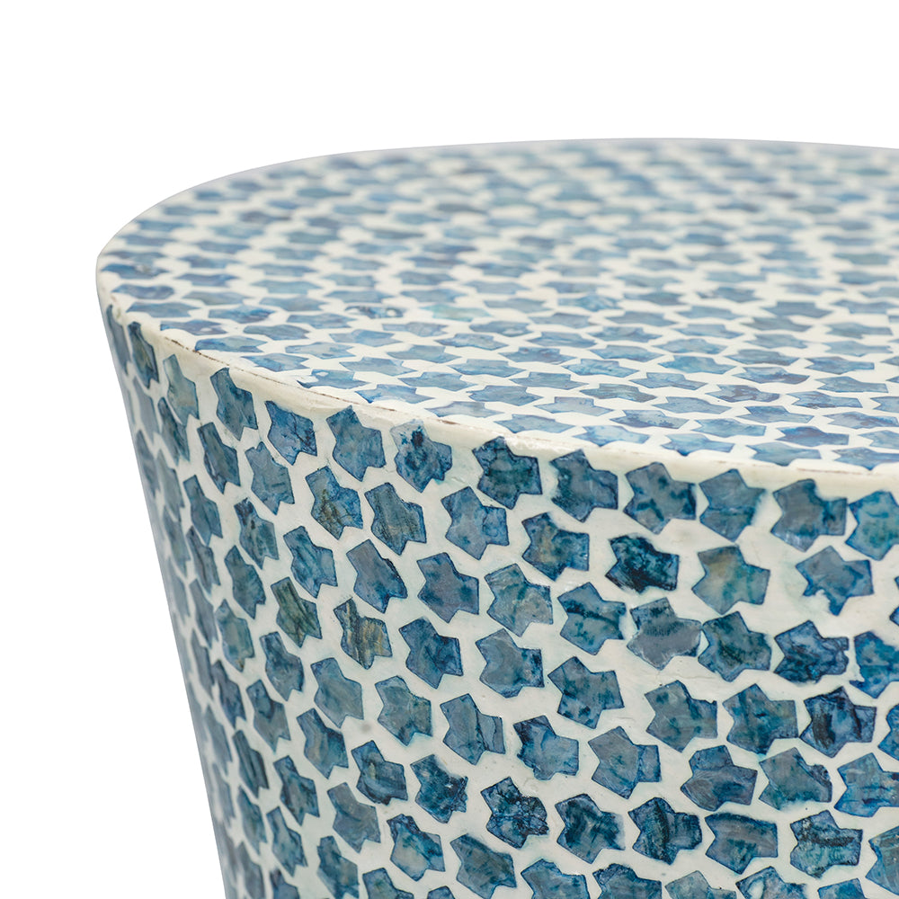 A&B Home 14" x 20" Bundle of 24 Round Blue and White Cylindrical Design Pedestal Stool