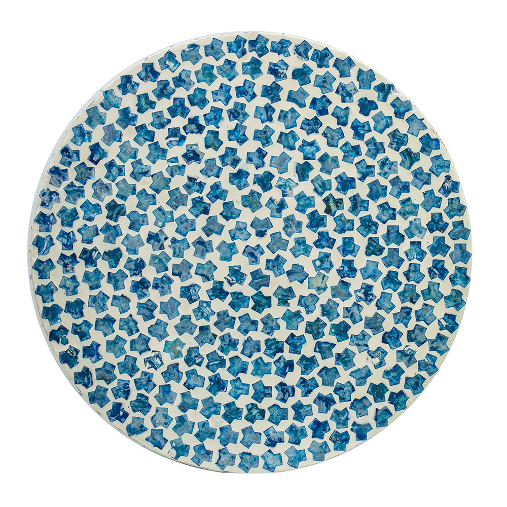A&B Home 14" x 20" Bundle of 24 Round Blue and White Cylindrical Design Pedestal Stool