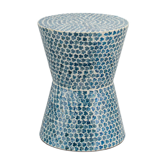 A&B Home 14" x 20" Bundle of 24 Round Blue and White Cylindrical Design Pedestal Stool