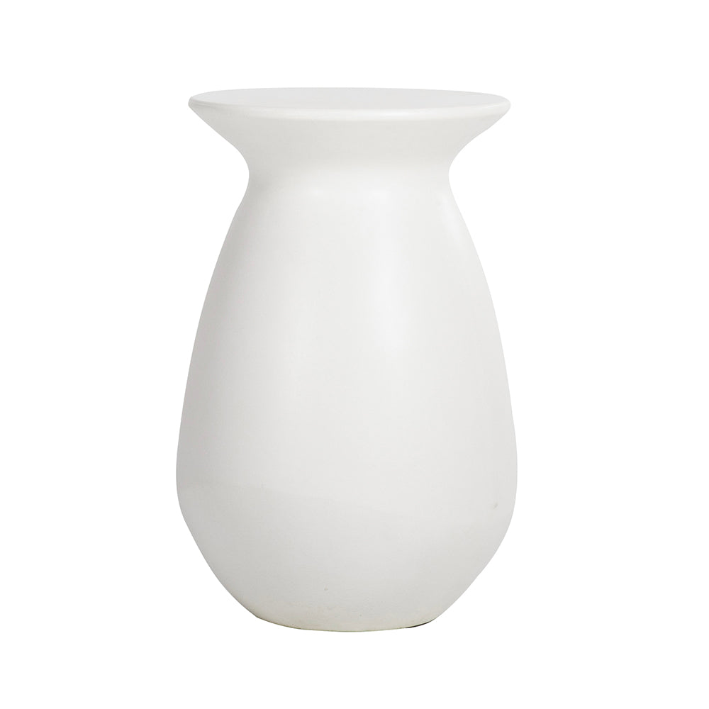 A&B Home 14" x 22" Bundle of 6 Round Ivory Tabletop With Concrete Side Table