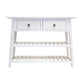 A&B Home 14" x 30" Bundle of 7 Rectangular White Console Table With Shelves and Drawers