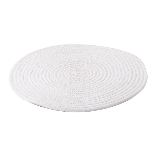 A&B Home 15" Bundle of 149 Round White Cotton Placemat