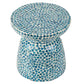 A&B Home 15" x 16" Bundle of 21 Chalice Shaped In Blue Mosaic Tile Pattern Stool