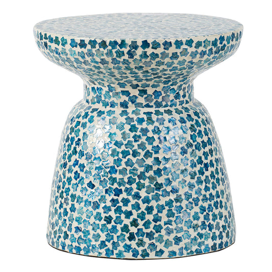 A&B Home 15" x 16" Bundle of 21 Chalice Shaped In Blue Mosaic Tile Pattern Stool