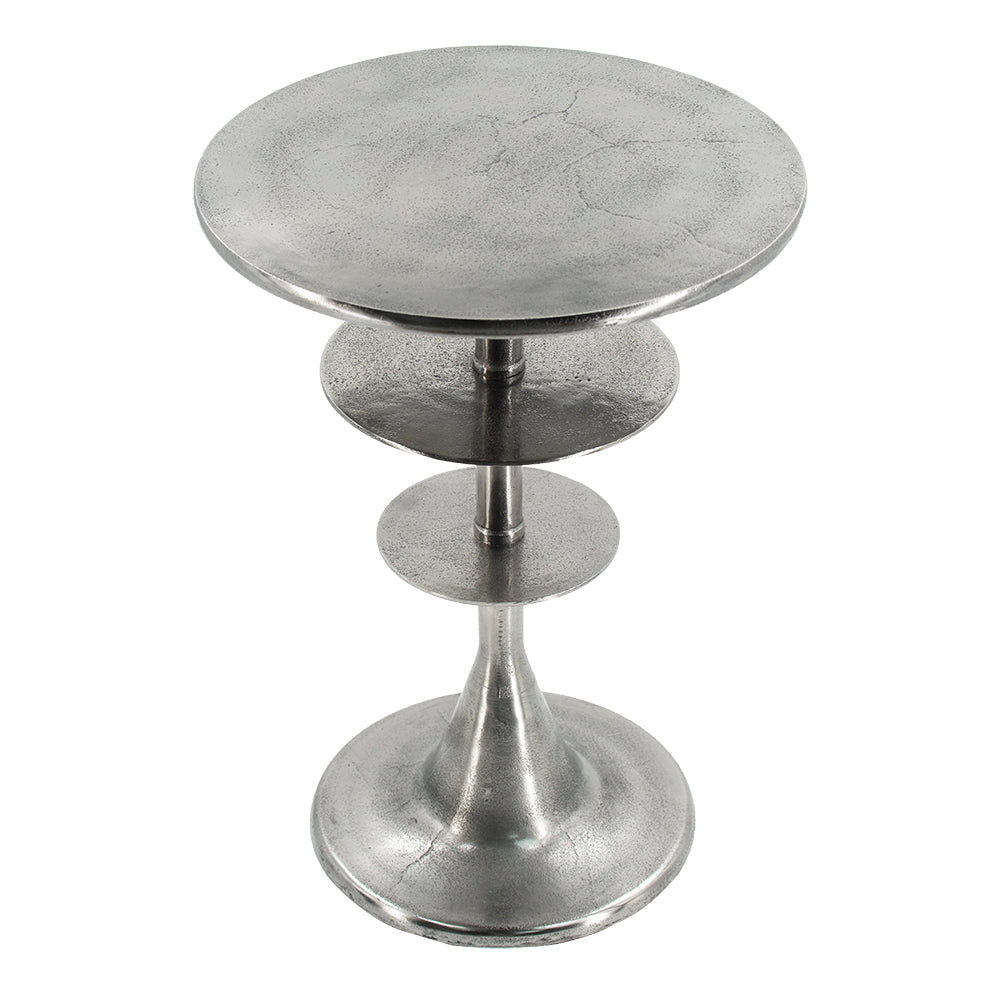 A&B Home 15" x 22" Bundle of 13 Round Antique Silver Tiered Table Accent