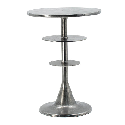A&B Home 15" x 22" Bundle of 13 Round Antique Silver Tiered Table Accent