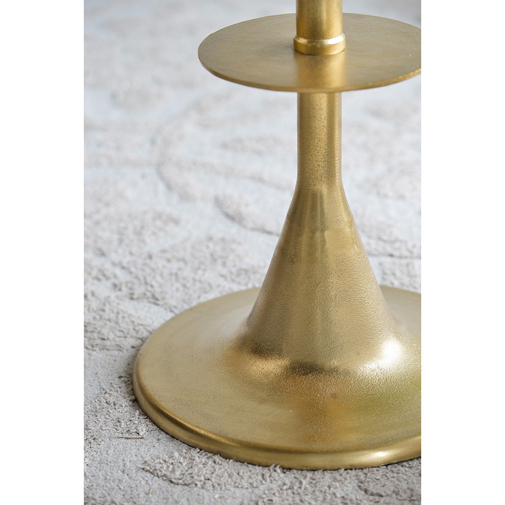 A&B Home 15" x 22" Bundle of 13 Round Brass Antique Gold Tiered Accent Table