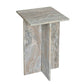 A&B Home 15" x 24" Bundle of 14 Square-Shaped Organic Gray With Geometric Marble Side Table