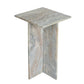 A&B Home 15" x 24" Bundle of 15 Square-Shaped Organic Gray With Geometric Marble Side Table