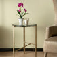 A&B Home 15" x 24" Bundle of 4 Round Clear Tabletop With Gold Legs End Table